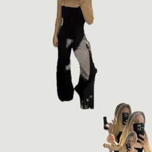 Free People Black Strapless Jumpsuit